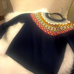 Navy Blue Fair Isle Sweater